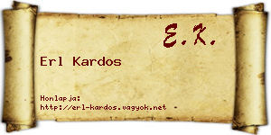 Erl Kardos névjegykártya